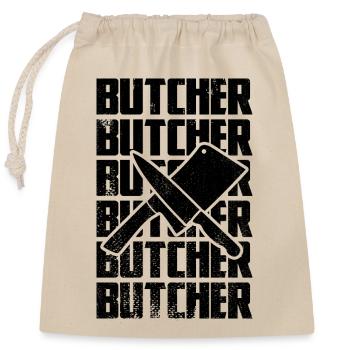 Butcher - Closable cotton gift bag (25x30cm) - nature - Front