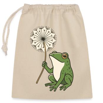 Frog with dandelion – nature meets peace - Closable cotton gift bag (25x30cm) - nature - Front