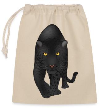 Panthère de minuit, Gros chat - Sac cadeau en coton avec cordon (25 x 30 cm) - nature - Devant