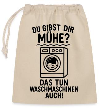 waschmaschinen mühe geben arbeit - Verschließbarer Geschenkbeutel aus Baumwolle (25x30cm) - Natur - Vorne