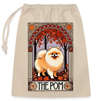 Autumn Pom in Ornate Arch - Closable cotton gift bag (25x30cm) - nature - Front