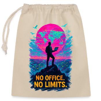 Télétravail Pas de bureau pas de limite - Sac cadeau en coton avec cordon (25 x 30 cm) - nature - Devant