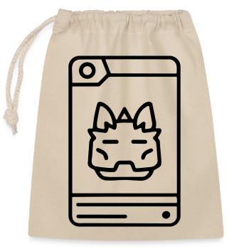 Carte de collection - Sac cadeau en coton avec cordon (25 x 30 cm) - nature - Devant