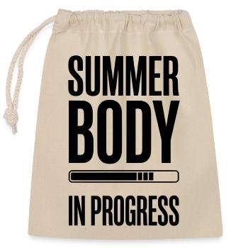 Summer Body in Progress – Motivationsstudio-Zitat - Verschließbarer Geschenkbeutel aus Baumwolle (25x30cm) - Natur - Vorne