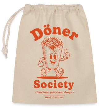 Société Döner - Sac cadeau en coton avec cordon (25 x 30 cm) - nature - Devant