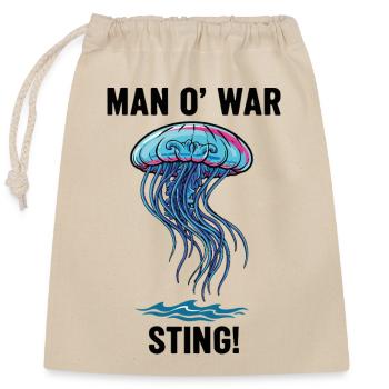 Portuguese Galley Danger Sting Man O' War Black - Closable cotton gift bag (25x30cm) - nature - Front