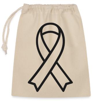 Cancer ribbon - Closable cotton gift bag (25x30cm) - nature - Front
