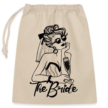 La mariée - die Braut - Hochzeit - JGA - Sac cadeau en coton avec cordon (25 x 30 cm) - nature - Devant