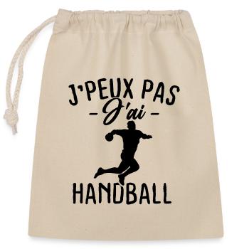 Je peux pas j'ai Handball - Sac cadeau en coton avec cordon (25 x 30 cm) - nature - Devant