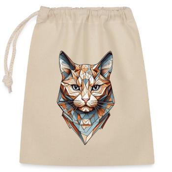 Geometric Cat Diversity - Closable cotton gift bag (25x30cm) - nature - Front