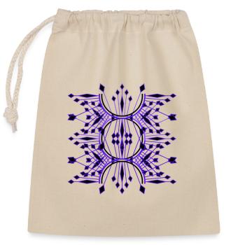 Lila Symmetrie Mandala-Netzwerk - Verschließbarer Geschenkbeutel aus Baumwolle (25x30cm) - Natur - Vorne