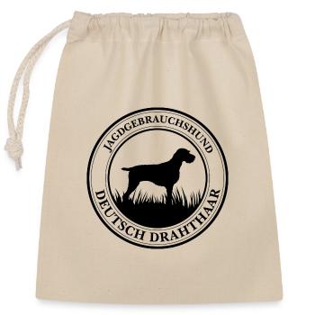 Deutsch Drahthaar Jagdgebrauchshund Jagdhunde - Verschließbarer Geschenkbeutel aus Baumwolle (25x30cm) - Natur - Vorne