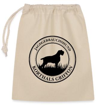 Korthals Griffon Jagdgebrauchshund Jagdhunde - Verschließbarer Geschenkbeutel aus Baumwolle (25x30cm) - Natur - Vorne