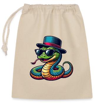 Serpent cool - Sac cadeau en coton avec cordon (25 x 30 cm) - nature - Devant