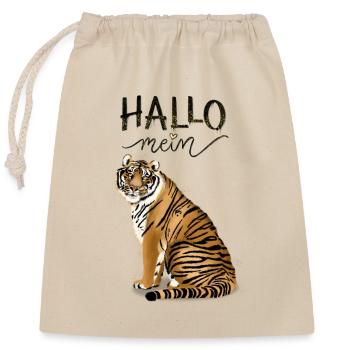 Hallo mein Tiger - Verschließbarer Geschenkbeutel aus Baumwolle (25x30cm) - Natur - Vorne