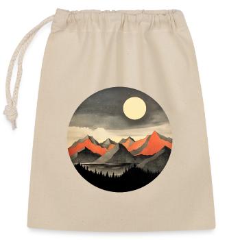 Montagnes la nuit - Sac cadeau en coton avec cordon (25 x 30 cm) - nature - Devant