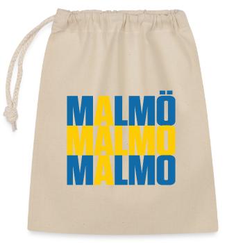 Malmö Sweden Flag - Closable cotton gift bag (25x30cm) - nature - Front