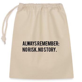 Motivational saying - Closable cotton gift bag (25x30cm) - nature - Front