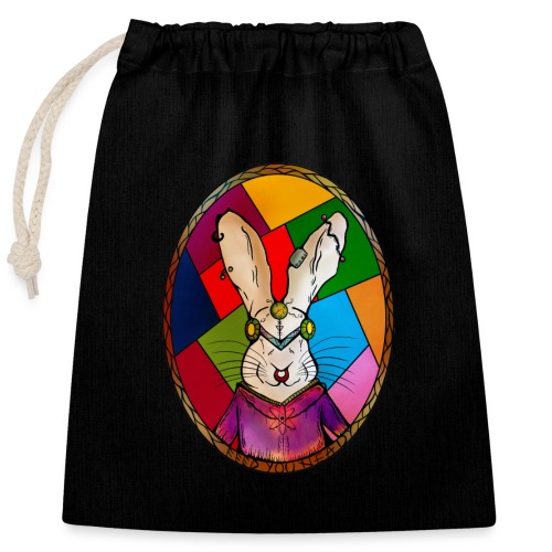 White Rabbit - Sac cadeau en coton avec cordon (25 x 30 cm)