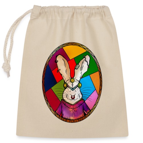 White Rabbit - Sac cadeau en coton avec cordon (25 x 30 cm)