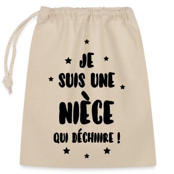 Neveu Nièce Oncle Tante Famille Bébé Noël - Closable cotton gift bag (25x30cm) - nature - Front