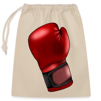 Boxhandschuh - Verschließbarer Geschenkbeutel aus Baumwolle (25x30cm) - Natur - Vorne