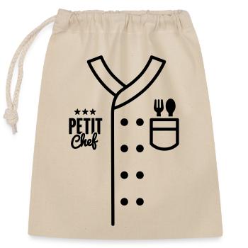 Kids Chef Uniform Petit Chef Child Cooking Costume - Closable cotton gift bag (25x30cm) - nature - Front