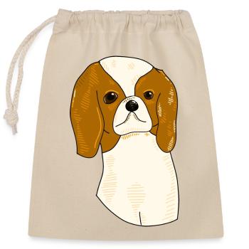 graphic dog design - Closable cotton gift bag (25x30cm) - nature - Front