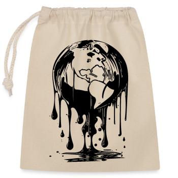 Laisser tomber la planète Terre Océan et Continent Style - Sac cadeau en coton avec cordon (25 x 30 cm) - nature - Devant