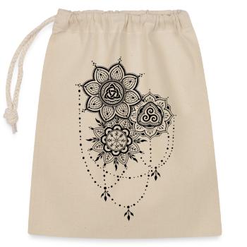 Celtic Henna Mandala Tattoo, schwarz - Verschließbarer Geschenkbeutel aus Baumwolle (25x30cm) - Natur - Vorne