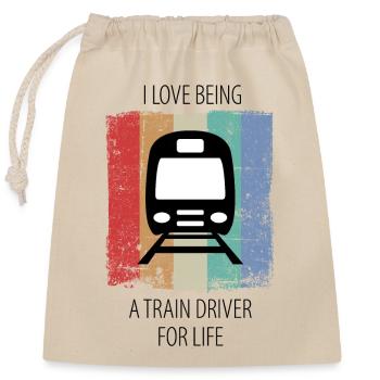 Train Railway Railway workers Trains Train drivers - Closable cotton gift bag (25x30cm) - nature - Front