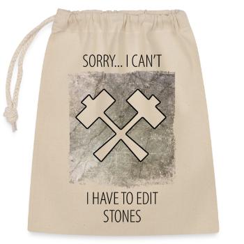 Stonemason Stone Sculptor Saying - Closable cotton gift bag (25x30cm) - nature - Front