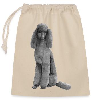 Caniche Caniche Grand Black King Standard - Sac cadeau en coton avec cordon (25 x 30 cm) - nature - Devant