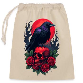 Majestic Crow - Closable cotton gift bag (25x30cm) - nature - Front