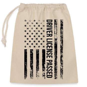 Führerschein mit amerikanischer Flagge bestandene Fahrprüfung - Verschließbarer Geschenkbeutel aus Baumwolle (25x30cm) - Natur - Vorne