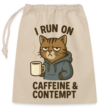 Chat de café - Sac cadeau en coton avec cordon (25 x 30 cm) - nature - Devant
