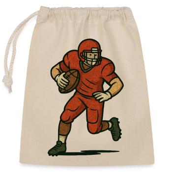 football - Closable cotton gift bag (25x30cm) - nature - Front