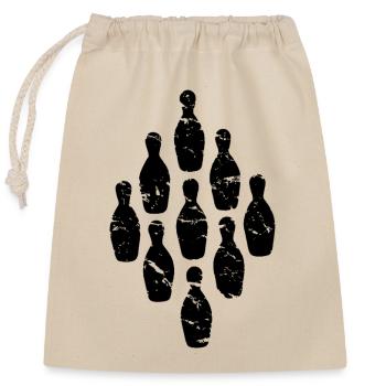 Kegeln Alle Neun Kegelbahn utilisé look rétro Party 9 - Sac cadeau en coton avec cordon (25 x 30 cm) - nature - Devant