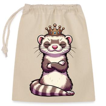 ferret ferret holder ferret owner - Closable cotton gift bag (25x30cm) - nature - Front