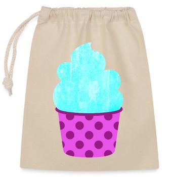 Eis Eiscreme Eiskrem Dots Punkte Softeis Sommer - Closable cotton gift bag (25x30cm) - nature - Front