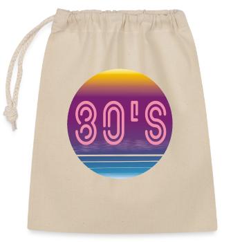 Les années 80 - Sac cadeau en coton avec cordon (25 x 30 cm) - nature - Devant