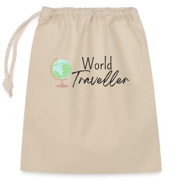 World Traveller - Closable cotton gift bag (25x30cm) - nature - Front