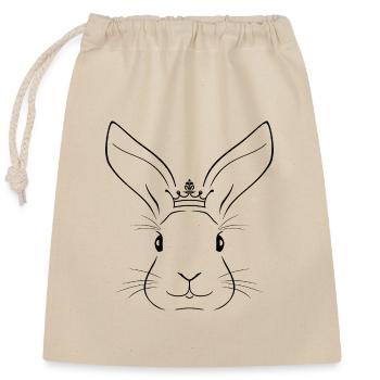 Tête de lapin tracée - Sac cadeau en coton avec cordon (25 x 30 cm) - nature - Devant
