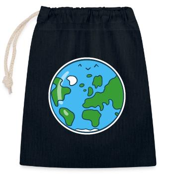 Sweet Earth - Closable cotton gift bag (25x30cm) - navy - Front