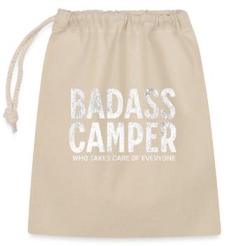 campeur dur a cuire qui prend soin de tout le mond - Sac cadeau en coton avec cordon (25 x 30 cm) - nature - Devant