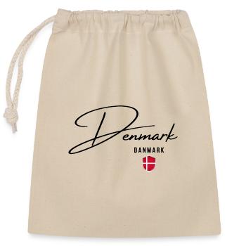 Flag of Denmark, Danish pride - Closable cotton gift bag (25x30cm) - nature - Front