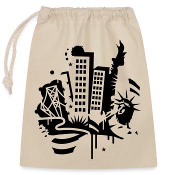 Ein New York City Design im Graffiti Stil - Verschließbarer Geschenkbeutel aus Baumwolle (25x30cm) - Natur - Vorne