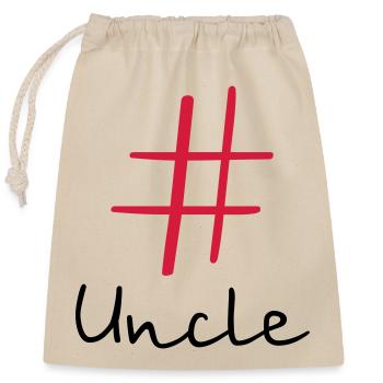 #Uncle Hashtag Social Media I Geschenkidee Onkel - Verschließbarer Geschenkbeutel aus Baumwolle (25x30cm) - Natur - Vorne