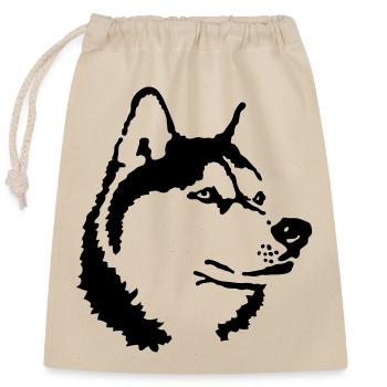Husky - Closable cotton gift bag (25x30cm) - nature - Front