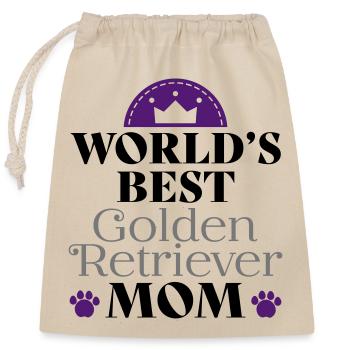 Golden retriever - Closable cotton gift bag (25x30cm) - nature - Front